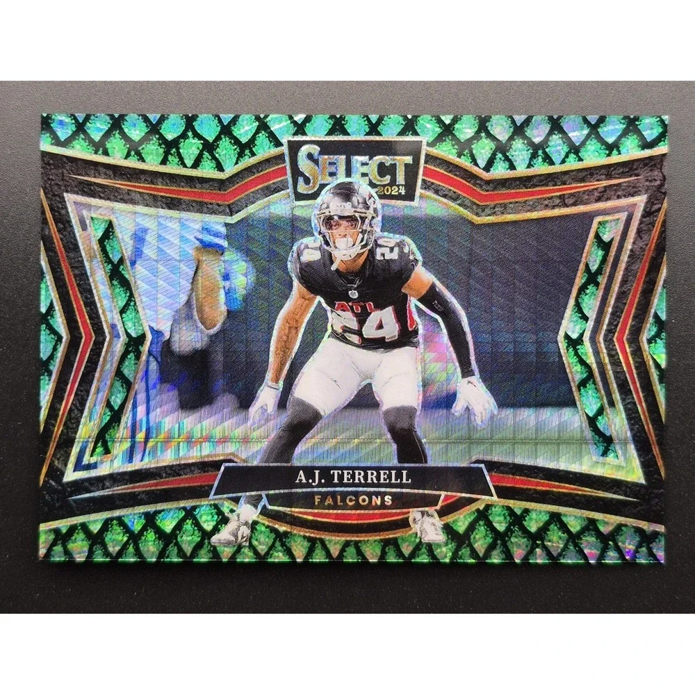 2024 Select A.J. Terrell #403 Field Level Dragon Scale Prizm /70 SP Falcons